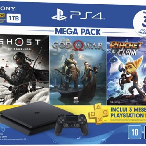 Console PlayStation 4 Mega Pack 18 – Ghost of Tsushima, God of War e Ratchet & Clank