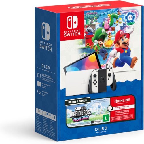 Nintendo Switch OLED + Super Mario Bros. Wonder + 12 Meses Nintendo Switch Online